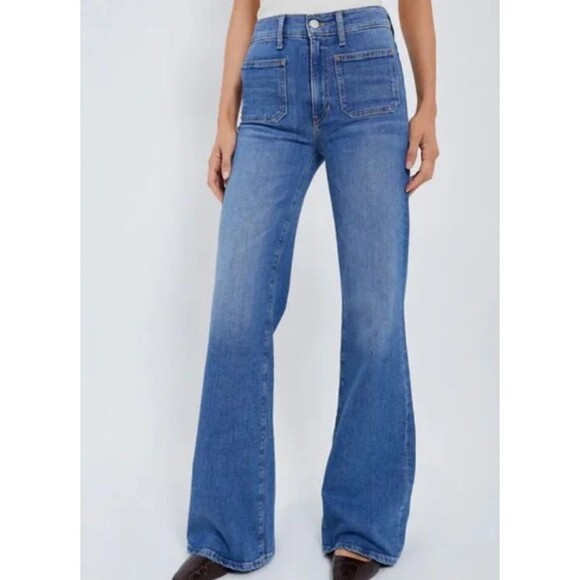 Emerson Fry Twin Doves Treasure Bell Jeans Flare Denim Blue Size 27 NWT